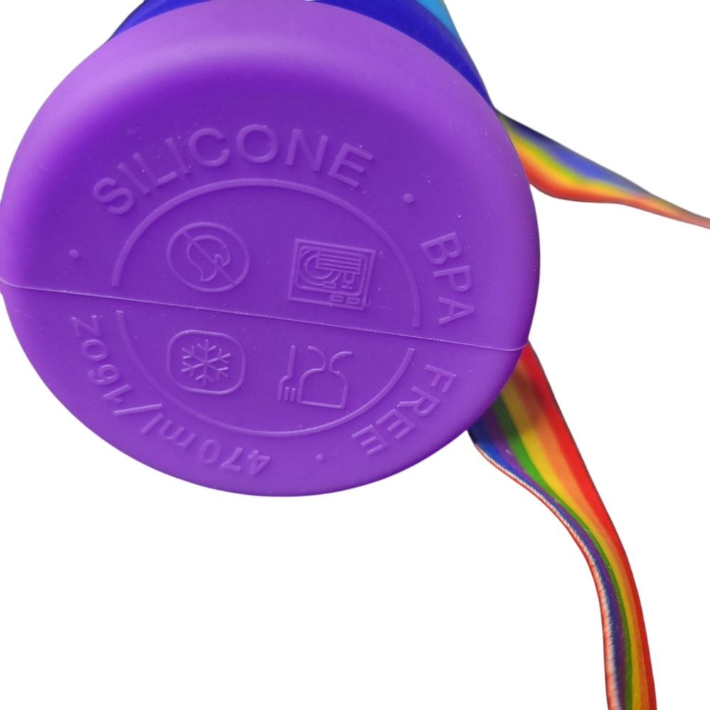 NWT Rainbow Collapsible Water Bottle with Strap - Picture 4 of 6